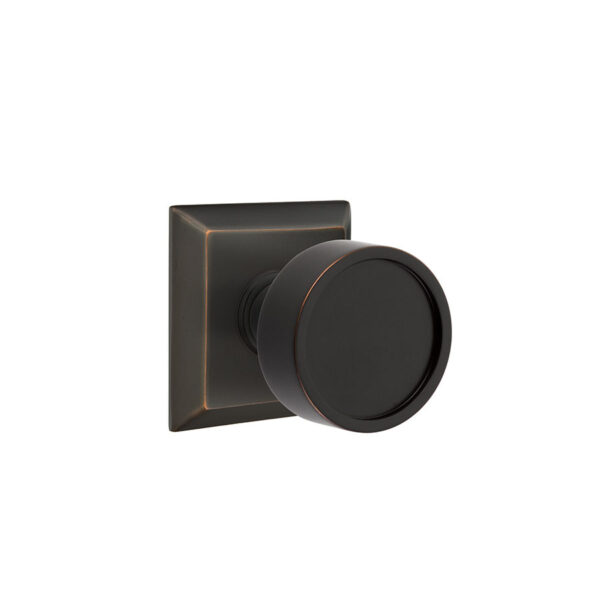 Emtek Verve Door Knob w/Quincy Rosette, Shown In Oil Rubbed Bronze