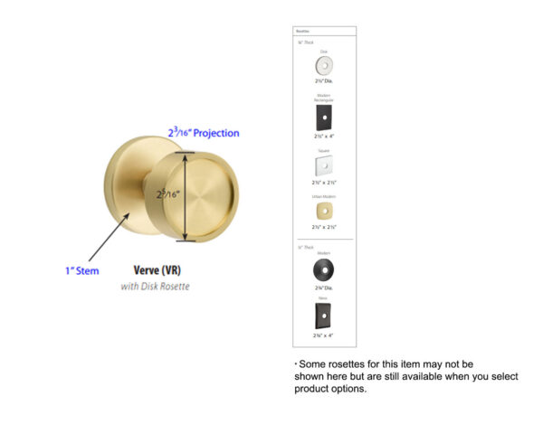 Emtek Verve Door Knob Tech Specs
