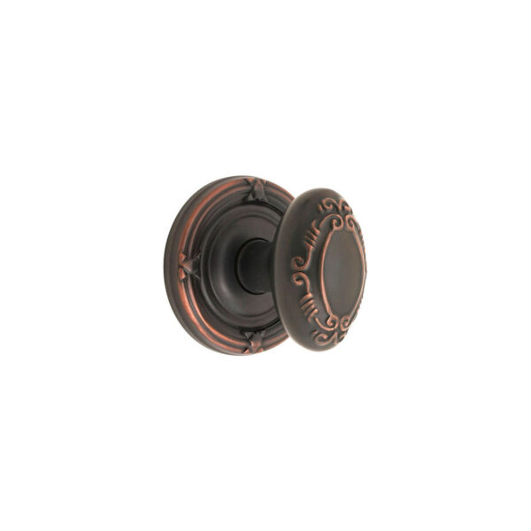 Emtek Hardware Victoria Door Knob w/Ribbon & Reed Rosette, Shown In Oil Rubbed Bronze