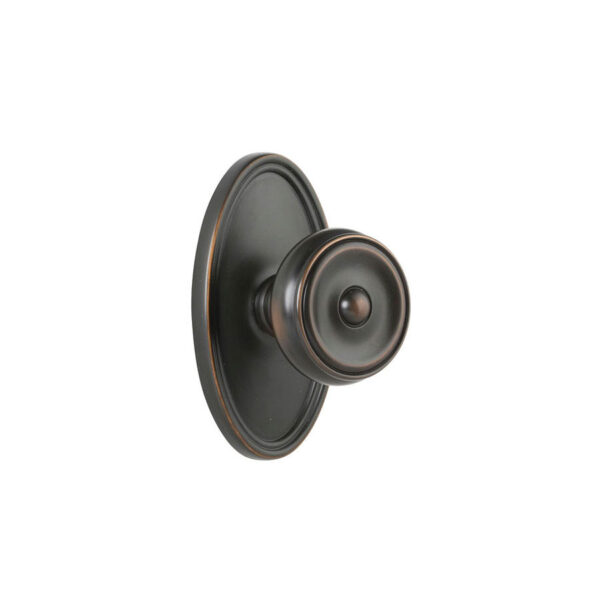 Emtek Hardware Waverly Door Knob w/Oval Rosette, Shown In Oil Rubbed Bronze