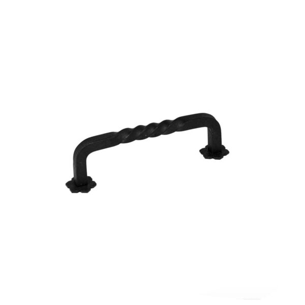 Emtek Wrought Steel San Carlos Fixed Cabinet Pull, Shown In Flat Black Steel