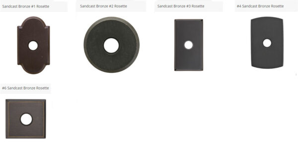 Emtek Hardware Sandcast Bronze Rosettes For Door Knobs & Door Levers
