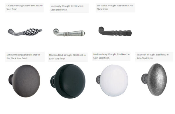 Emtek Wrought Steel Knobs & Levers Choices