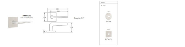 Emtek Athena Brushed Stainless Steel Door Lever Tech Specs