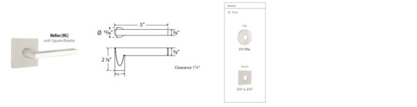 Emtek Helios Brushed Stainless Steel Door Lever Tech Specs