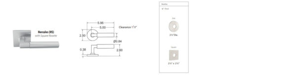 Emtek Hercules Brushed Stainless Steel Door Lever Tech Specs