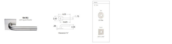 Emtek Stainless Steel Kiel Door Lever Tech Specs
