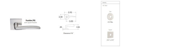 Emtek Stainless Steel Poseidon Door Lever Tech Specs
