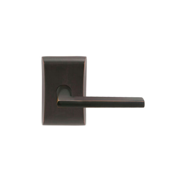 Emtek Helios Brass Door Lever w/Neos Rosette, Shown in Oil Rubbed Bronze