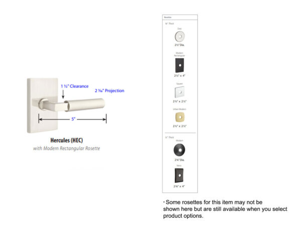 Emtek Hercules Brass Door Lever Tech Specs