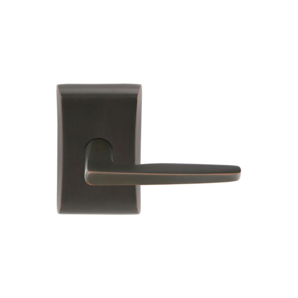 Emtek Hermes Brass Door Lever w/Neos Rosette, Shown in Oil Rubbed Bronze