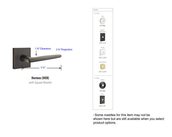 Emtek Hermes Brass Door Lever Tech Specs