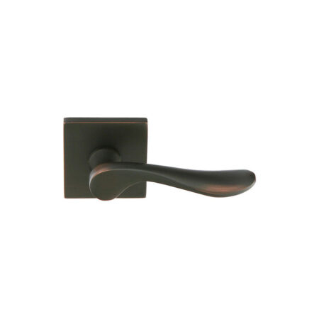 Emtek Luzern Brass Door Lever w/Square Rosette, Shown in Oil Rubbed Bronze