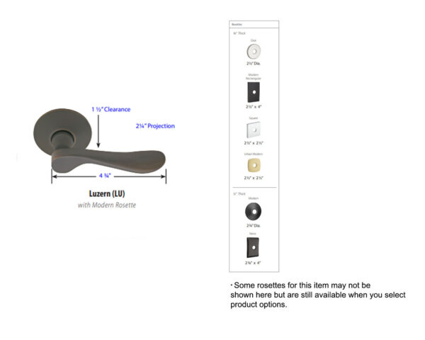 Emtek Luzern Brass Door Lever Tech Specs