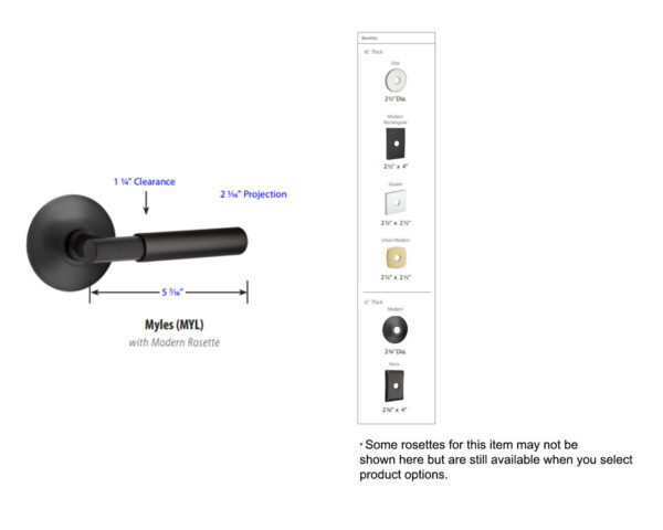 Emtek Myles Modern Brass Door Lever Tech Specs