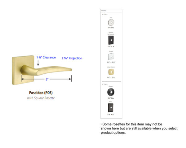 Emtek Poseidon Brass Door Lever Tech Specs