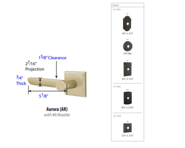 Emtek Hardware Sandcast Bronze Aurora Door Lever Tech Specs