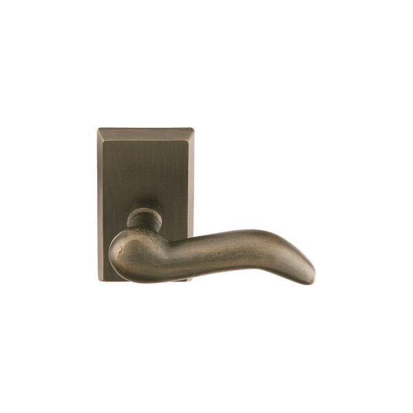 Emtek Hardware Sandcast Bronze Cody Door Lever w/#3 Rosette, Shown In Medium Bronze