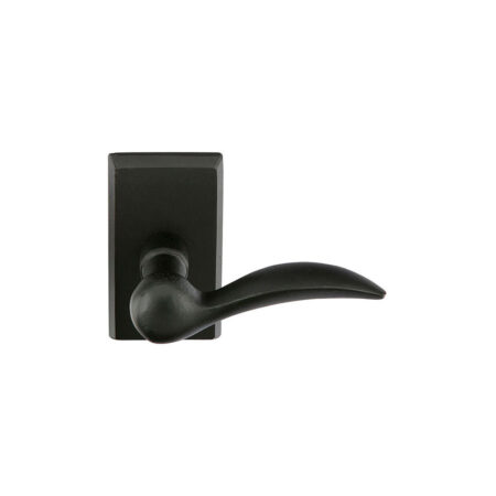 Emtek Hardware Sandcast Bronze Durango Door Lever w/#3 Rosette, Shown In Flat Black