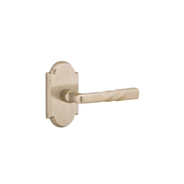Emtek Hardware Montrose Door Lever w/14 Rosette, Shown In Tumbled White Bronze