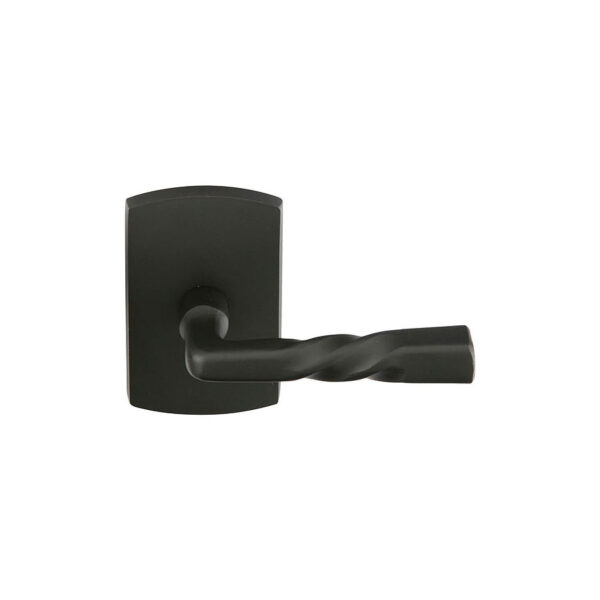 Emtek Hardware Montrose Door Lever w/#4 Rosette, Shown In Flat Black