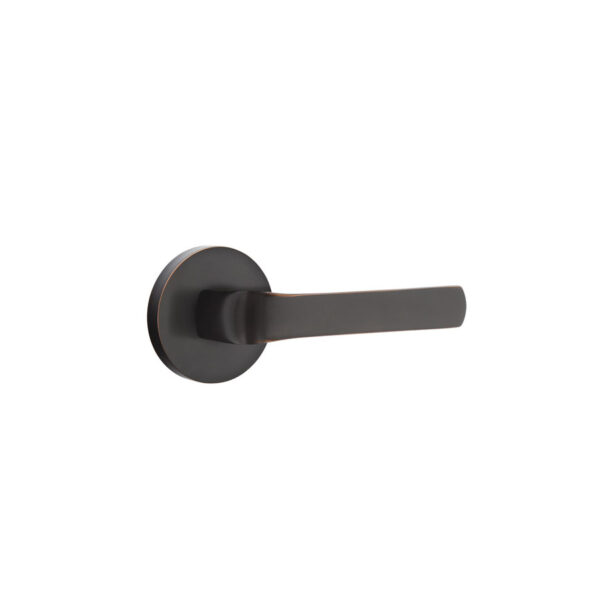 Emtek Spencer Door Lever w/Disk Rosette Shown In Oil Rubbed Bronze