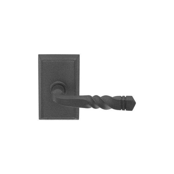 Emtek Hardware San Carlos Wrought Steel Door Lever w/#3 Rosette, Shown In Flat Black