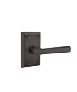 Alternative view of Emtek Hardware Arts & Crafts Door Lever w/Arts & Craft Rosette, Shown In Oil Rubbed Bronze