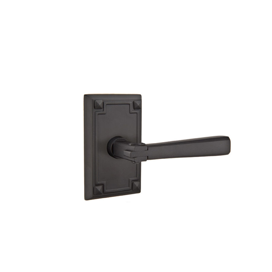 Emtek Hardware Arts & Crafts Door Lever w/Arts & Craft Rosette, Shown In Oil Rubbed Bronze - Image 2