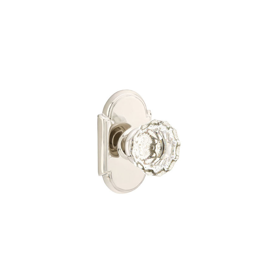 Emtek Hardware Astoria Crystal Clear Door Knob w/ Rope Rosette, Shown In Polished Brass - Image 5