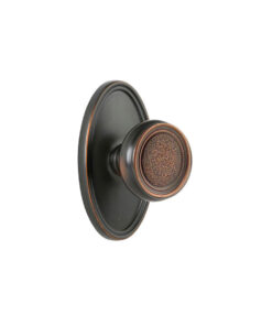 Emtek Hardware Belmont Door Knob w/Oval Rosette, Shown In Oil Rubbed Bronze