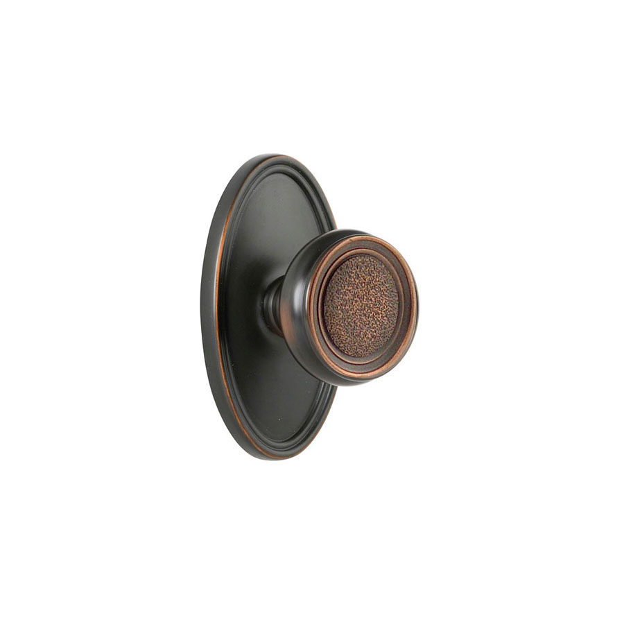 Emtek Hardware Belmont Door Knob w/Oval Rosette, Shown In Oil Rubbed Bronze