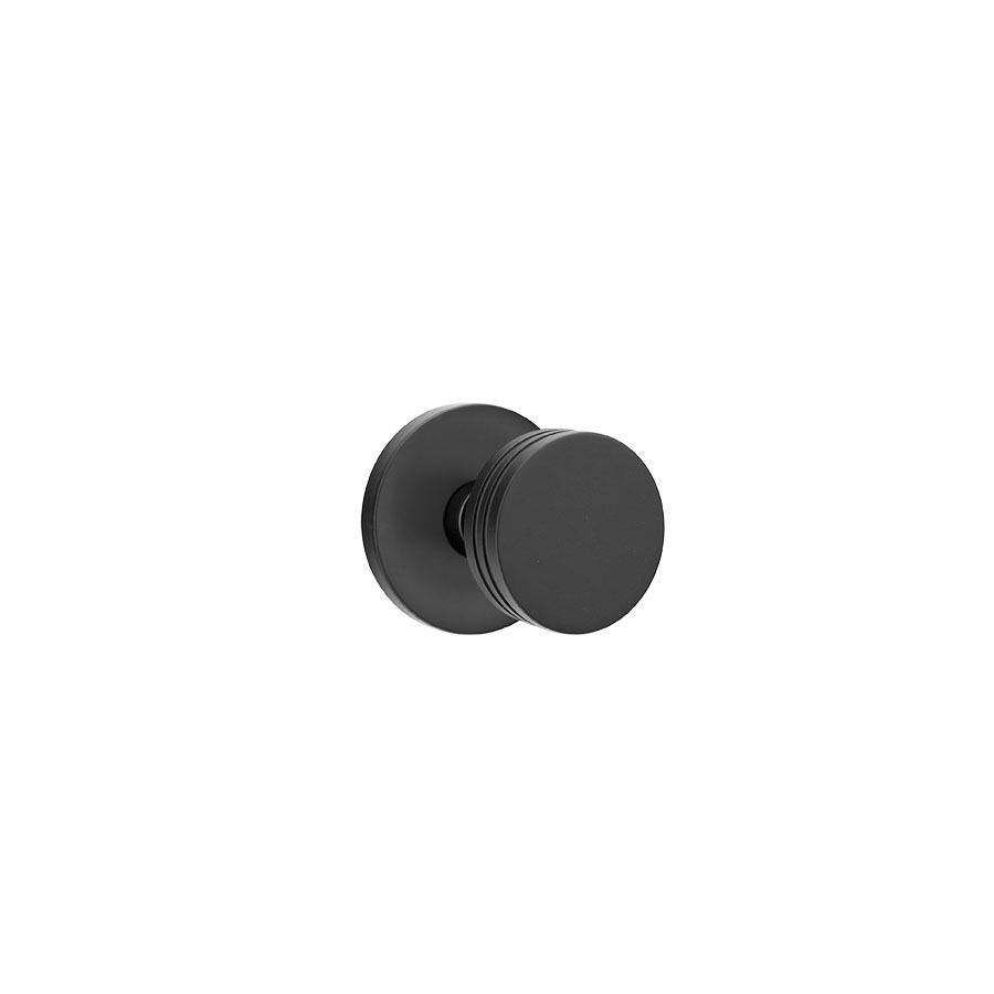 Emtek Bern Door Knob w/Disk Rosette, Shown In Flat Black