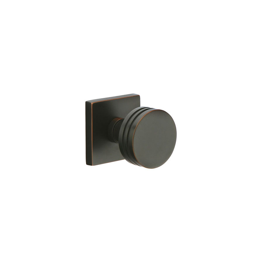 Emtek Bern Door Knob w/Disk Rosette, Shown In Flat Black - Image 4