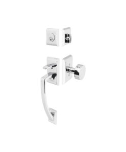 Emtek Hardware Ares Brass Tubular Entryset w/Round Knob Shown In Polished Chrome