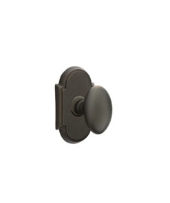 Alternative view of Emtek Hardware Brass Egg Door Knob w/Lancaster Rosette, Shown In Satin Nickel