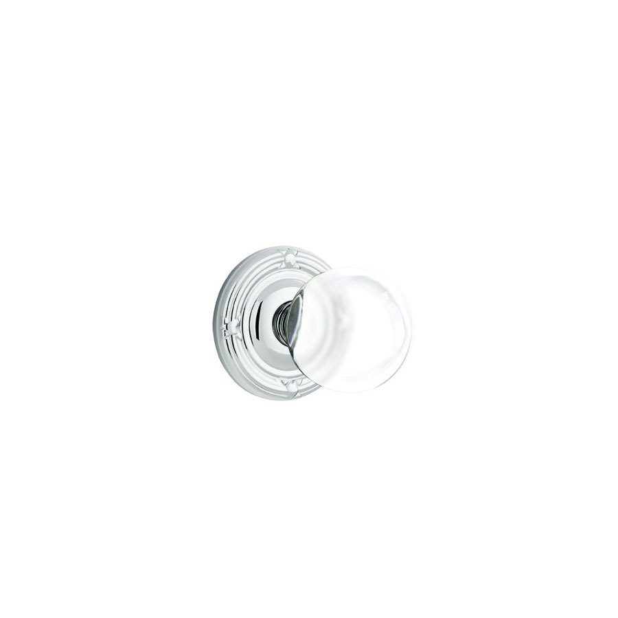 Emtek Hardware Bristol Crystal Door Knob w/Ribbon & Reed Rosette, Shown In Polished Chrome - Image 4