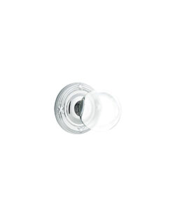 Emtek Hardware Bristol Crystal Door Knob w/Ribbon & Reed Rosette, Shown In Polished Chrome
