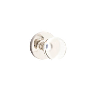 Alternative view of Emtek Bristol Crystal Modern Door Knob w/Square Rosette, Shown In Satin Nickel