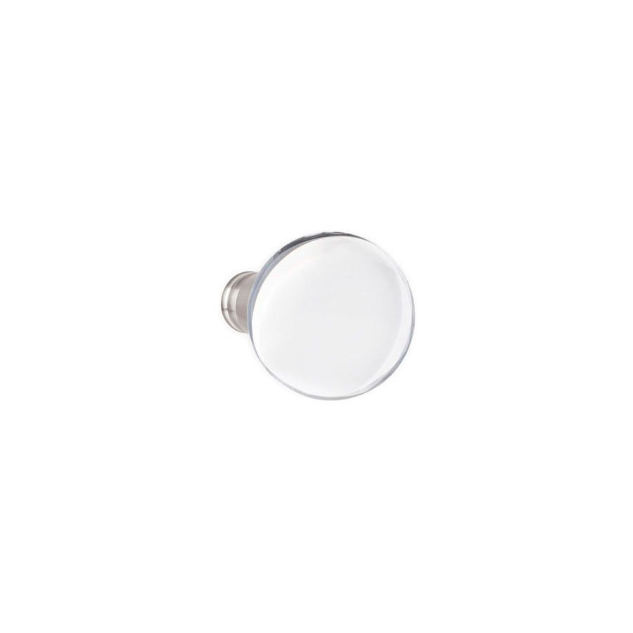 Emtek Bristol Crystal Modern Door Knob w/Square Rosette, Shown In Satin Nickel - Image 4