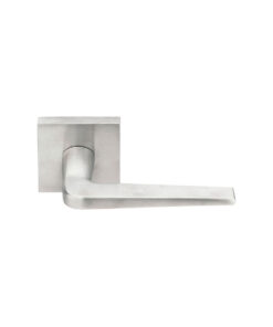 Emtek Athena Brushed Stainless Steel Door Lever w/Square Rosette, Shown In Brushed Stainless Steel