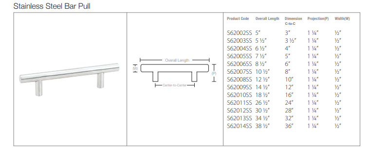 Emtek Hardware S62002SS, Brushed Stainless Steel Bar Cabinet Pull, 3" CC - Image 2