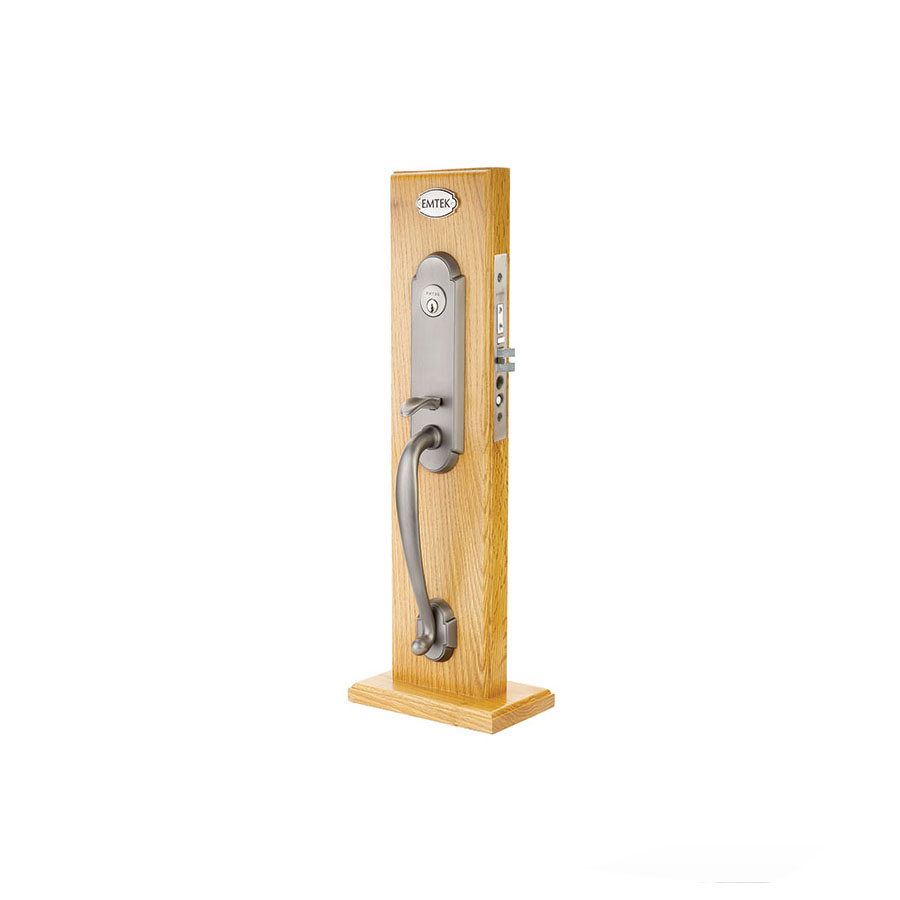 Emtek Hardware Brass Charleston Mortise Entryset, Shown In Pewter