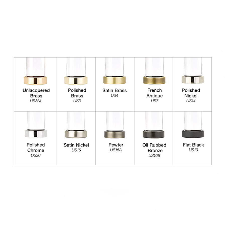 Emtek Hardware 86724, Crystal Bar Cabinet Pull, 4" C-C, Shown In Satin Brass & Unlacquered Brass Base Finishes - Image 3