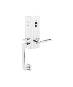 Emtek Hardware Davos Brass Tubular Entryset w/Stuttgart Lever Shown In Polished Chrome