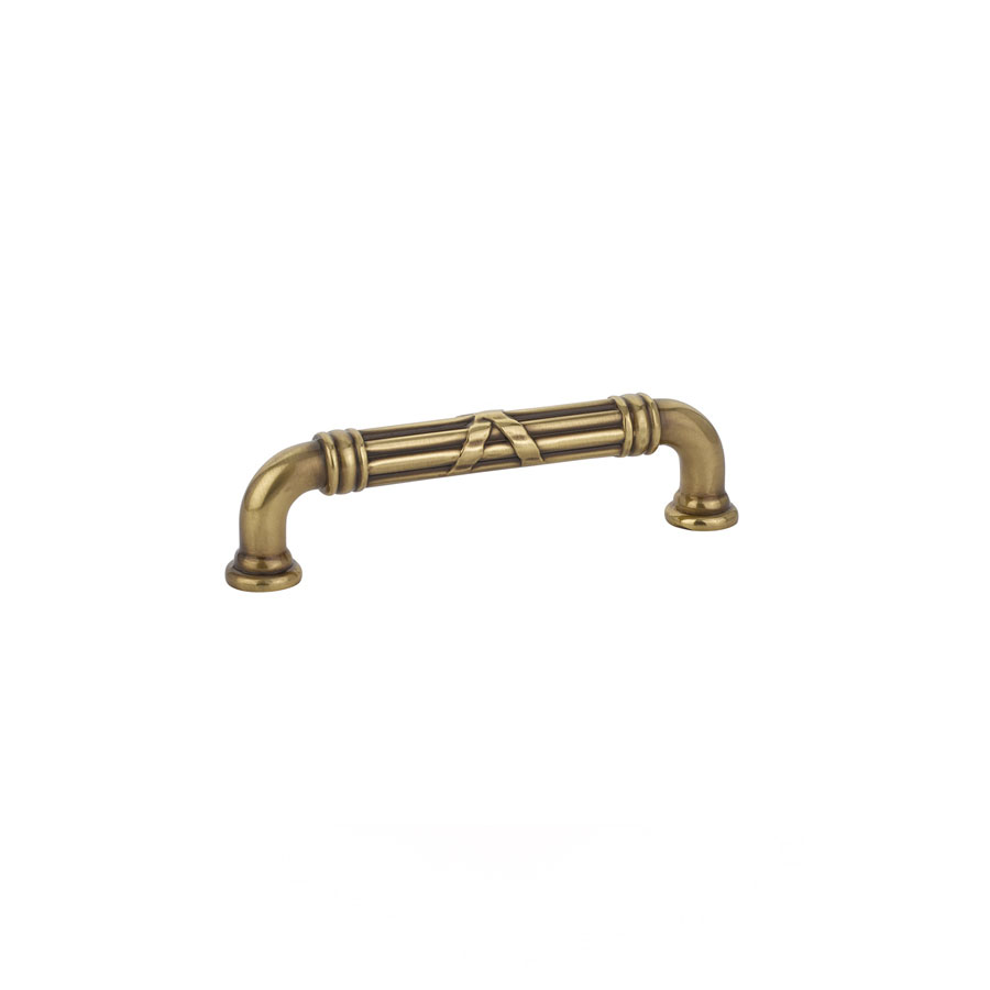 Emtek Hardware 86287, Ribbon & Reed Estate Cabinet Pull, 10" C-C, Show In French Antique