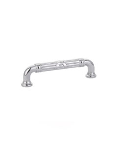 Emtek Hardware 86283, Ribbon & Reed Estate Cabinet Pull, 3" C-C, Shown In Polished Chrome