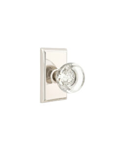 Emtek Hardware Georgetown Crystal Door Knob w/Rectangular Rosette, Shown In Polished Nickel