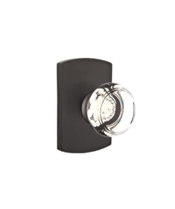 Emtek Hardware Bronze Georgetown Crystal Door Knob, Shown In Flat Black Bronze w/#4 Rosette