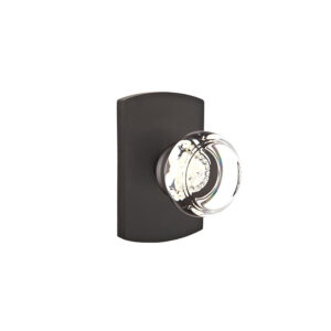 Emtek Hardware Bronze Georgetown Crystal Door Knob, Shown In Flat Black Bronze w/#4 Rosette